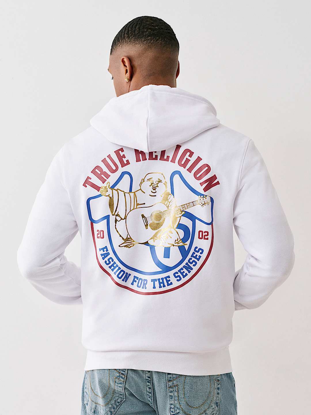 METALLIC BUDDHA ZIP HOODIE, image 1