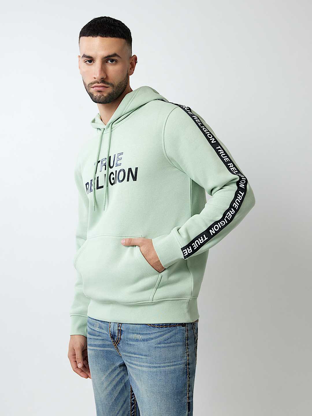 TRUE RELIGION TAPING PULLOVER HOODIE, image 2