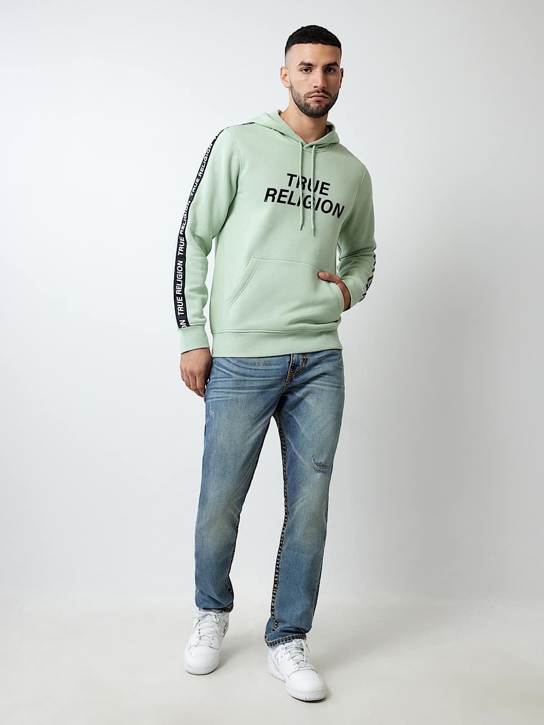 TRUE RELIGION TAPING PULLOVER HOODIE, image 6
