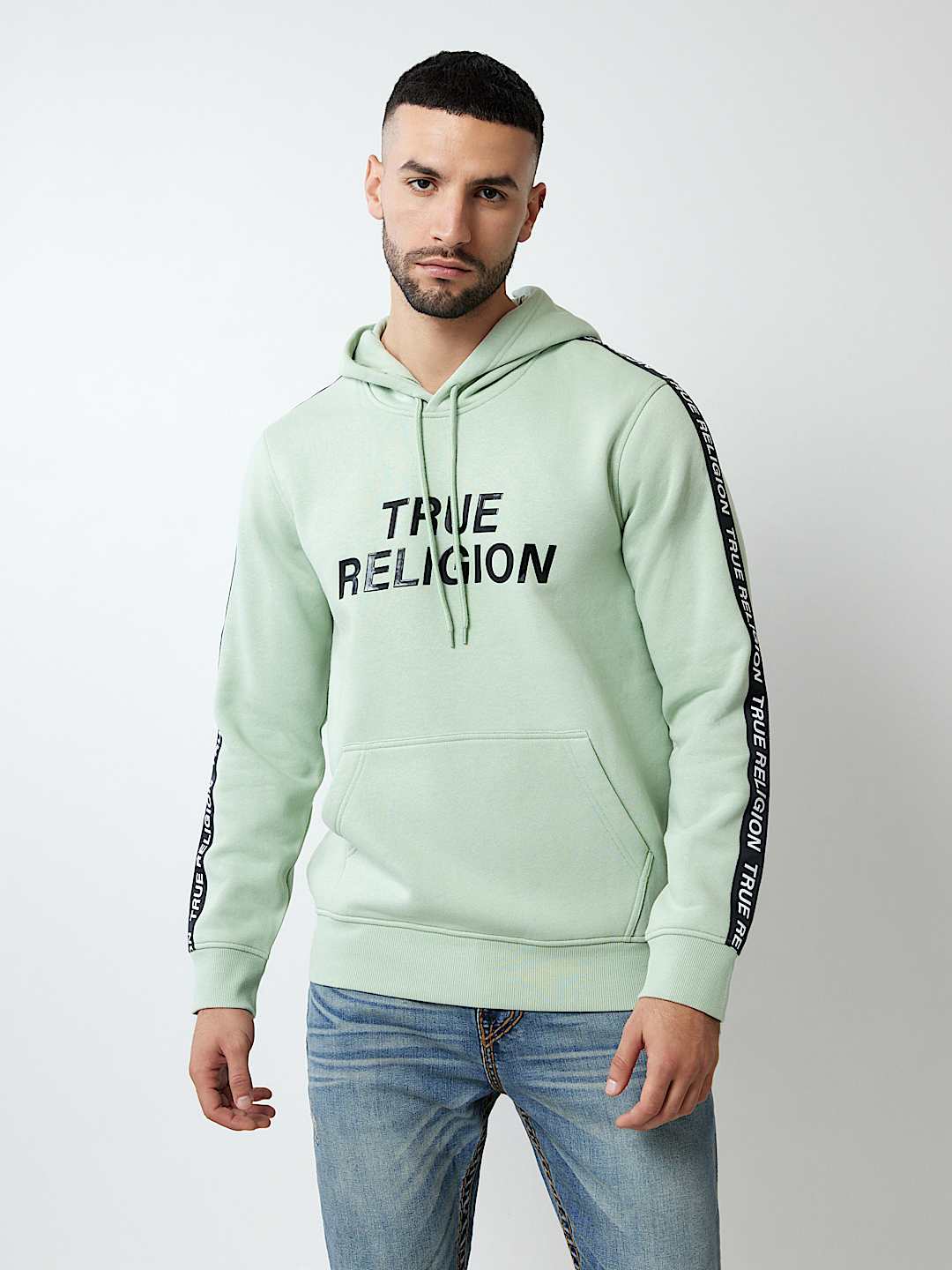 TRUE RELIGION TAPING PULLOVER HOODIE, image 1