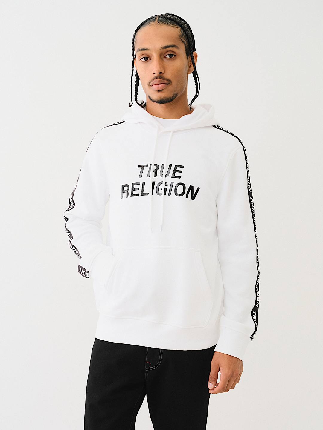 TRUE RELIGION TAPING PULLOVER HOODIE, image 2
