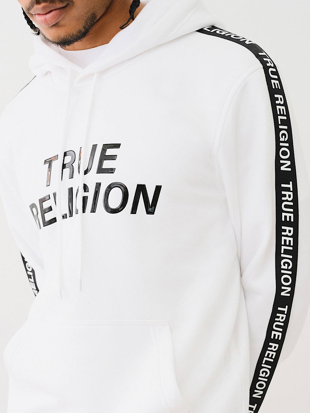 TRUE RELIGION TAPING PULLOVER HOODIE, image 1