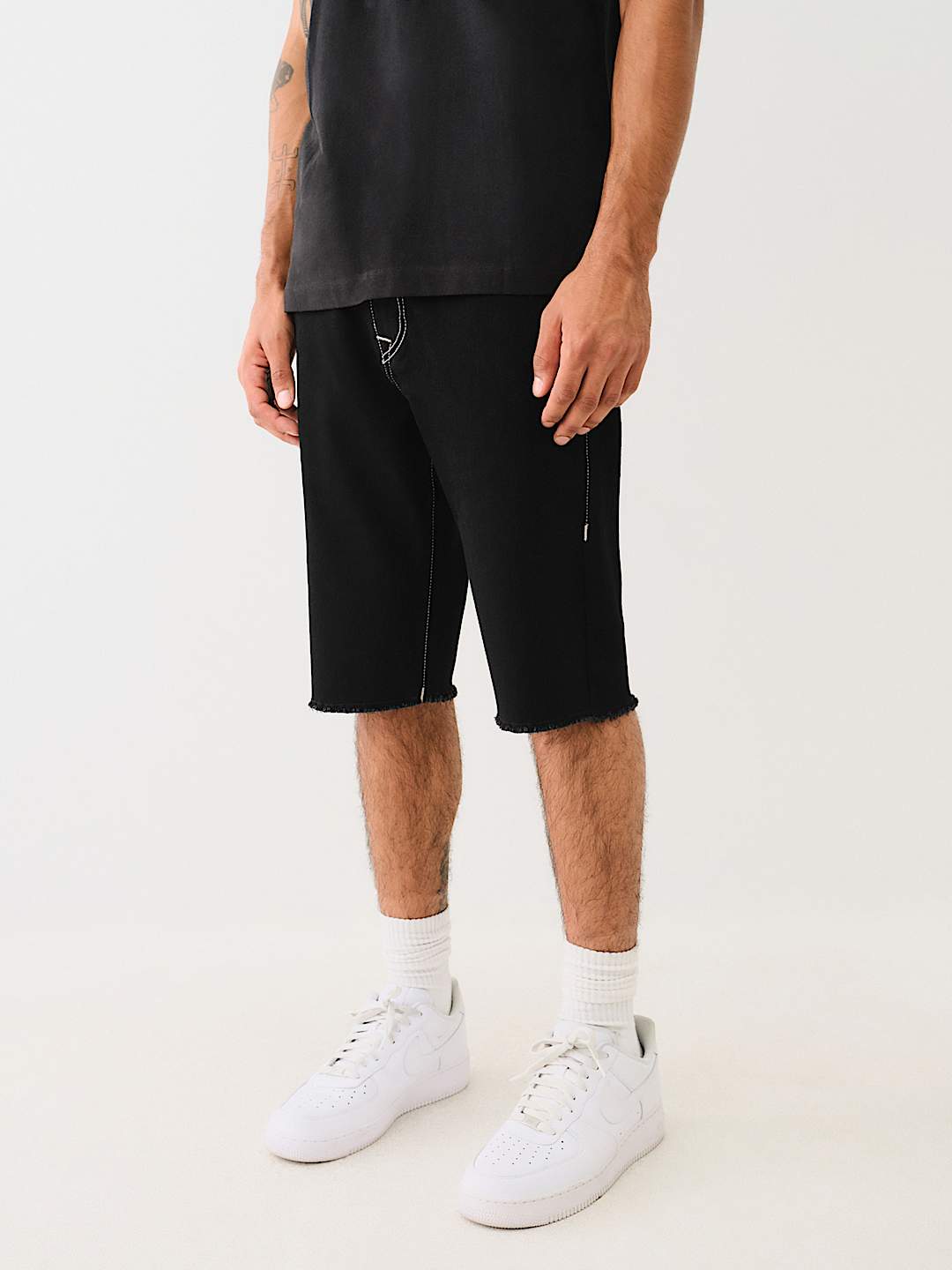RICKY FLAP FRAYED HEM DENIM SHORT