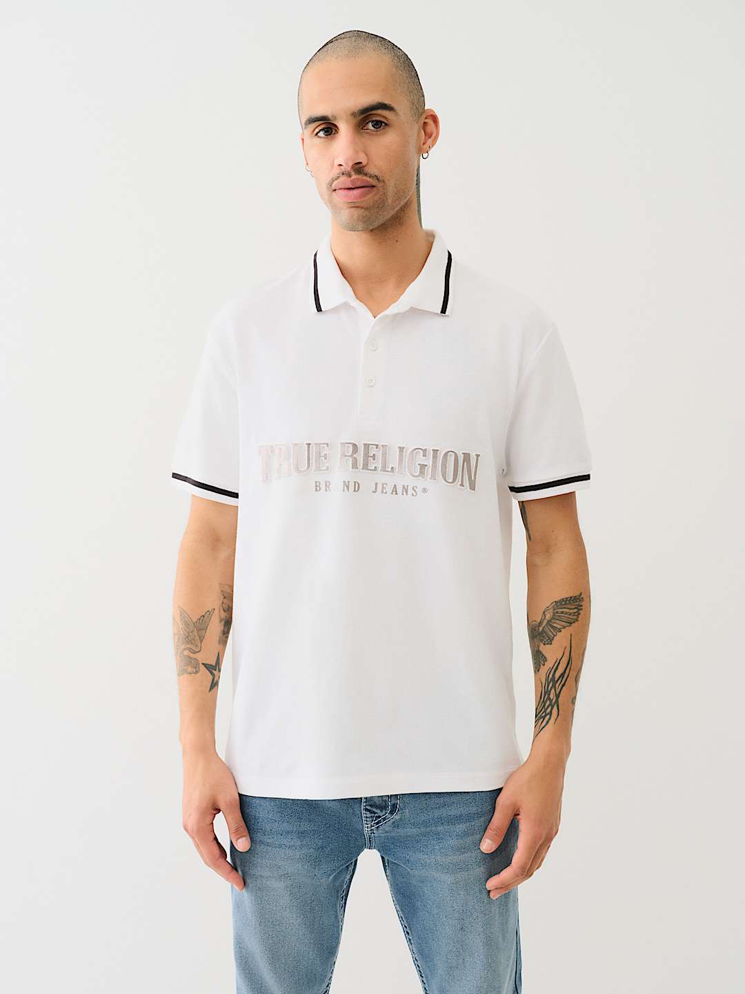 METALLIC LOGO POLO SHIRT, image 2