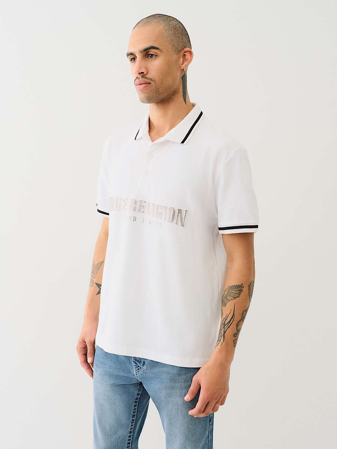 METALLIC LOGO POLO SHIRT, image 3