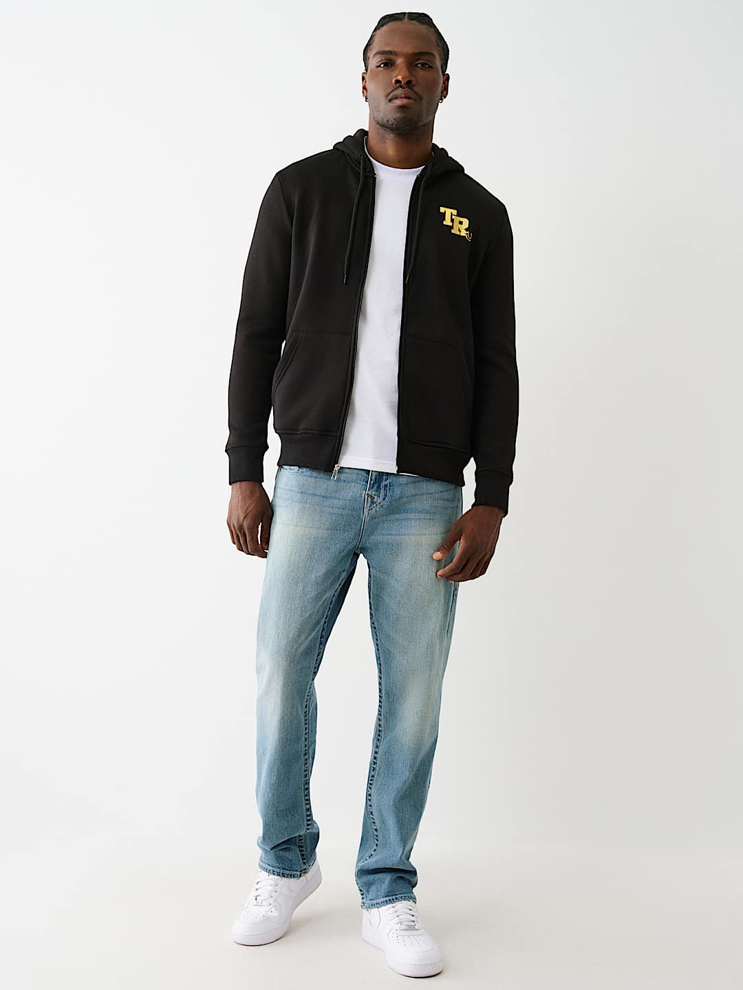 METALLIC LOGO ZIP HOODIE