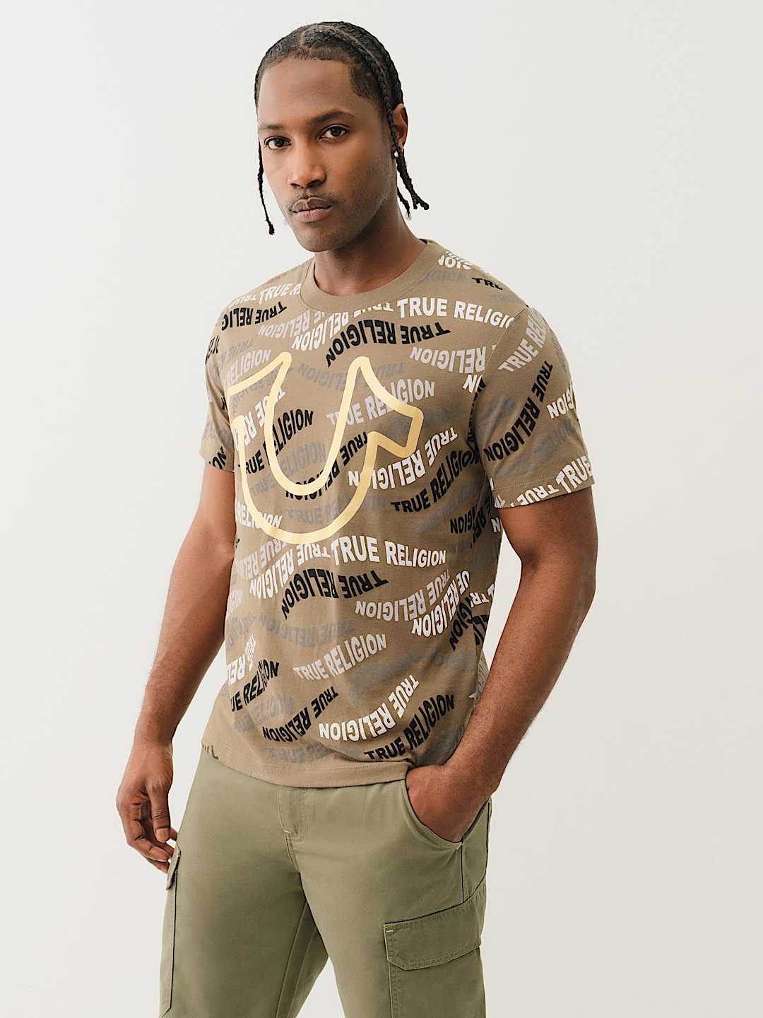 ALLOVER WAVY LOGO TEE, image 1