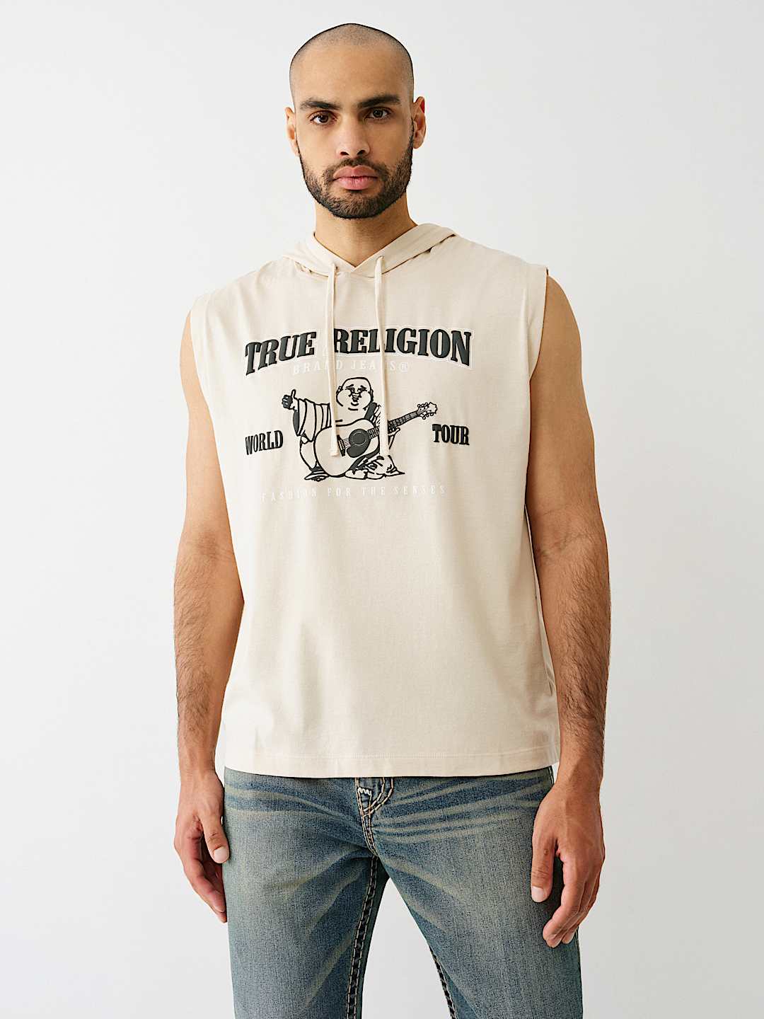 BUDDHA LOGO HOODED TANK TOP, image 1