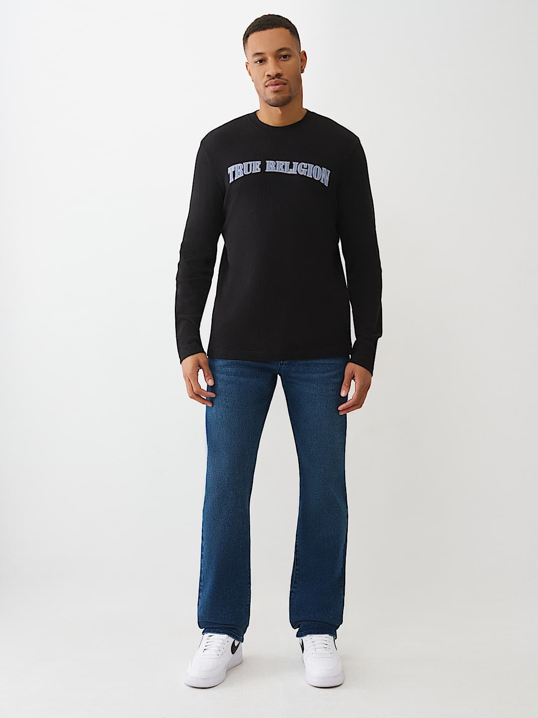 DENIM LOGO LONG SLEEVE THERMAL TEE, image 4
