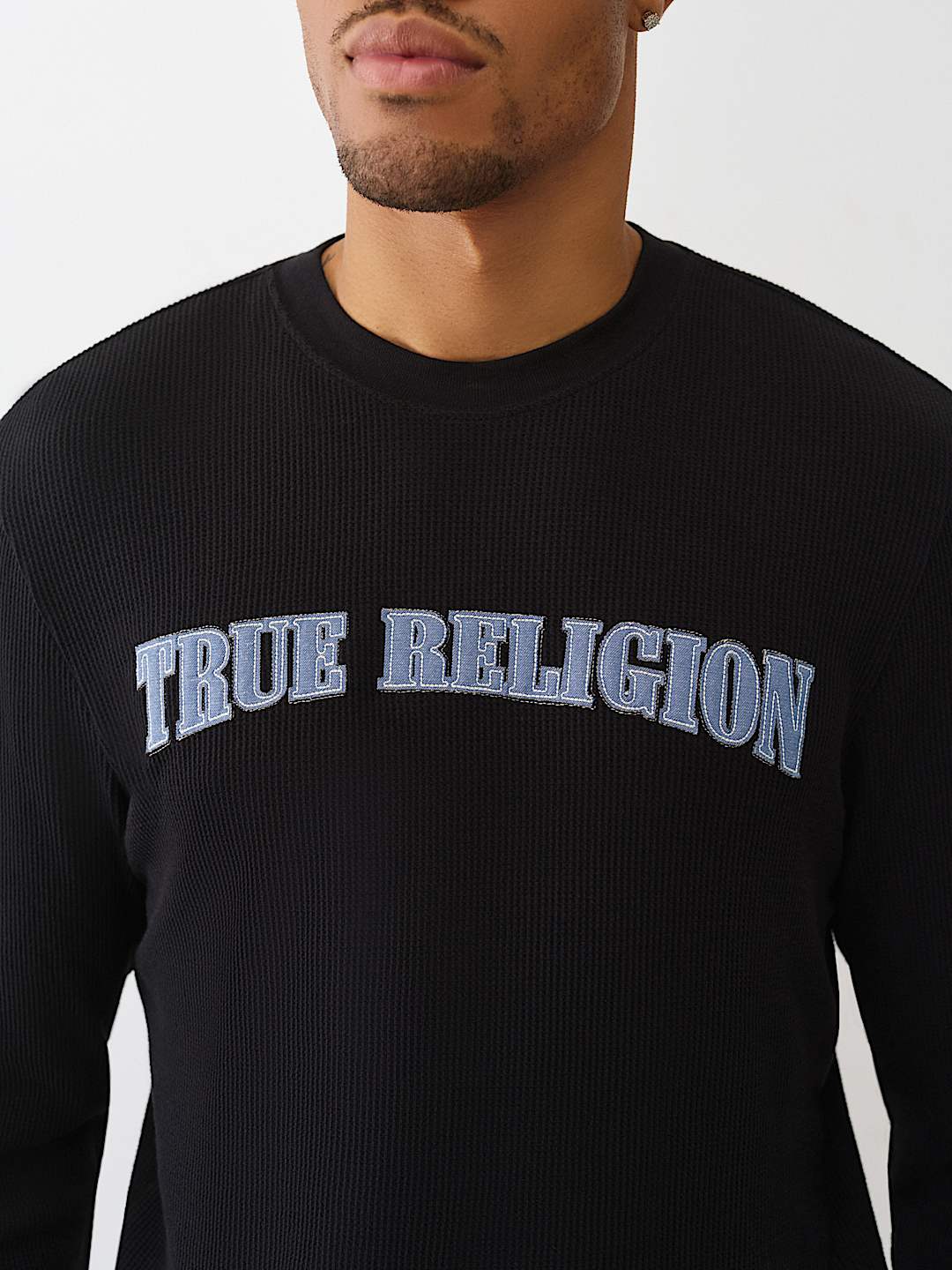 DENIM LOGO LONG SLEEVE THERMAL TEE, image 1
