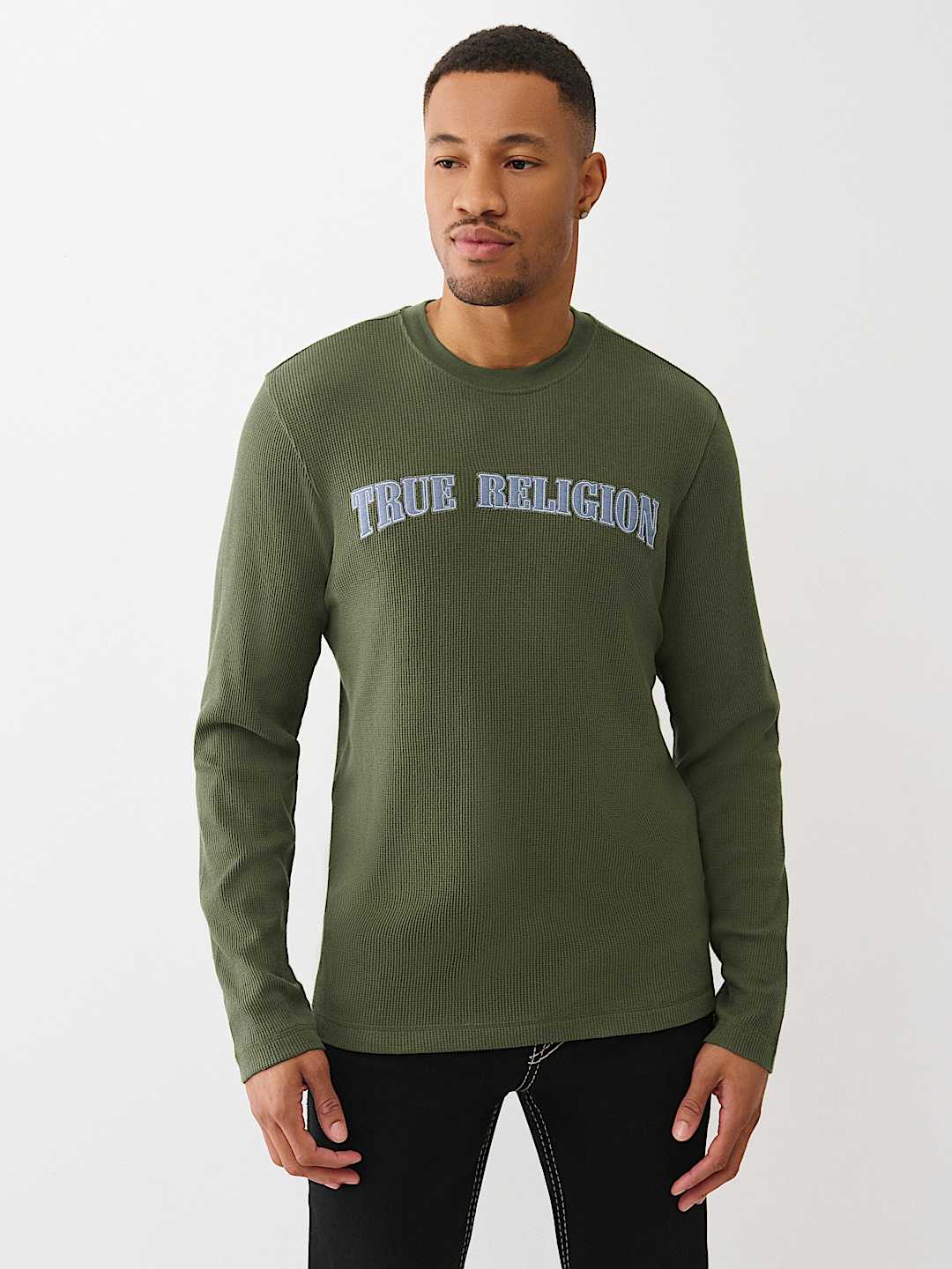 DENIM LOGO LONG SLEEVE THERMAL TEE, image 2