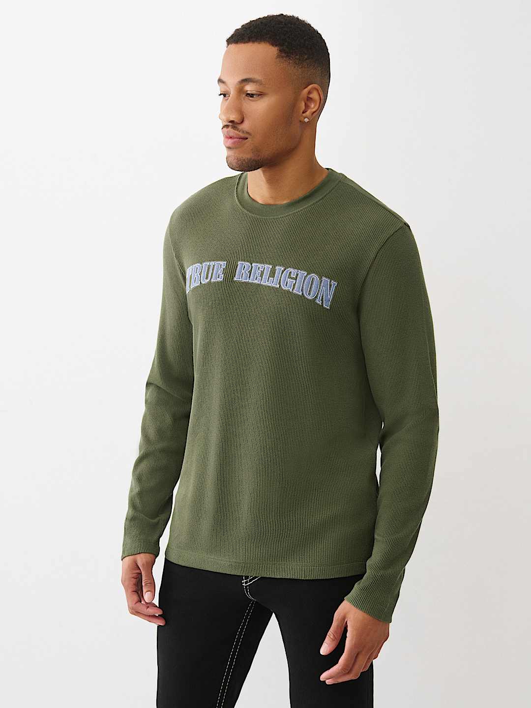 DENIM LOGO LONG SLEEVE THERMAL TEE, image 3