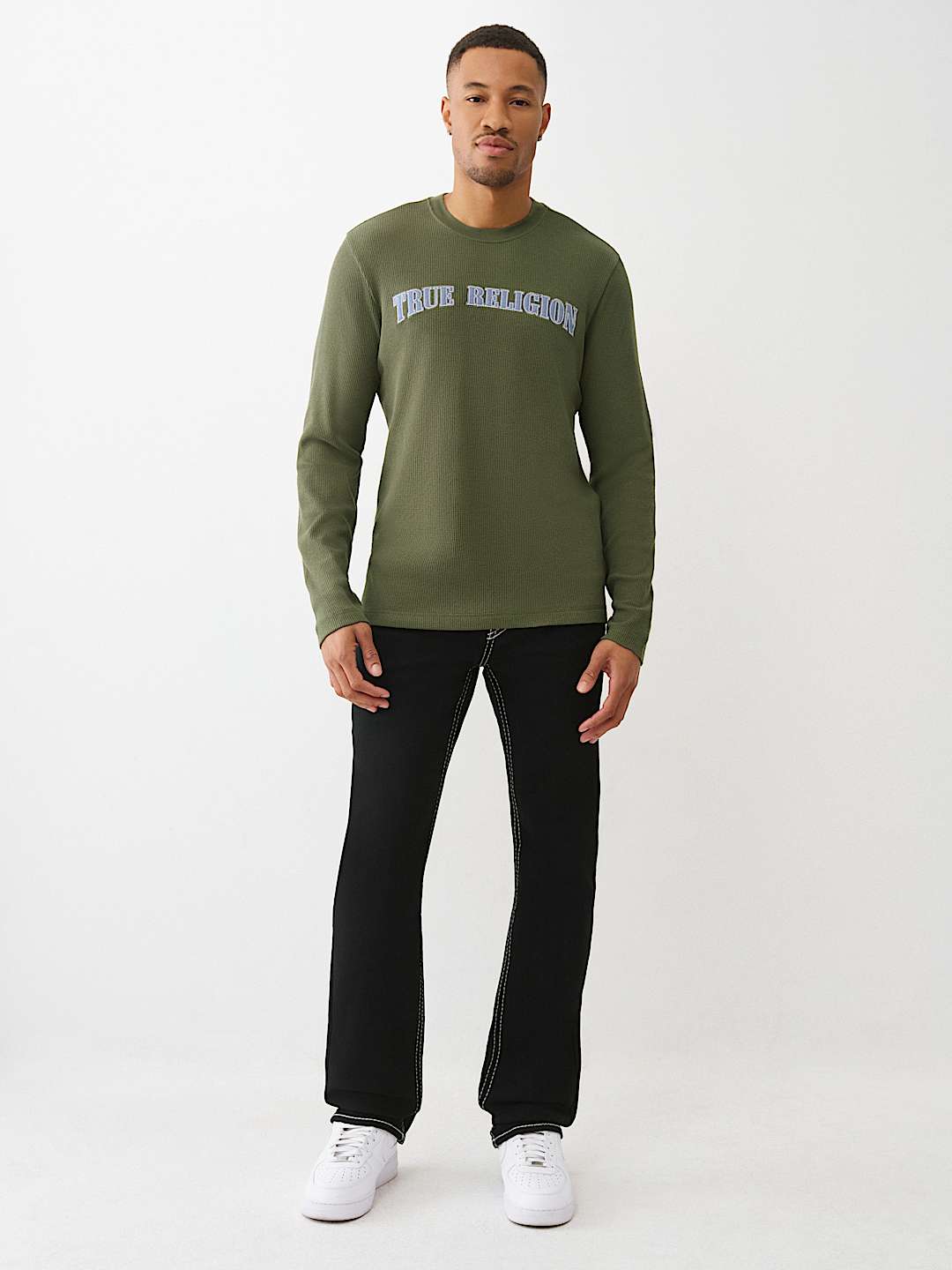 DENIM LOGO LONG SLEEVE THERMAL TEE, image 4