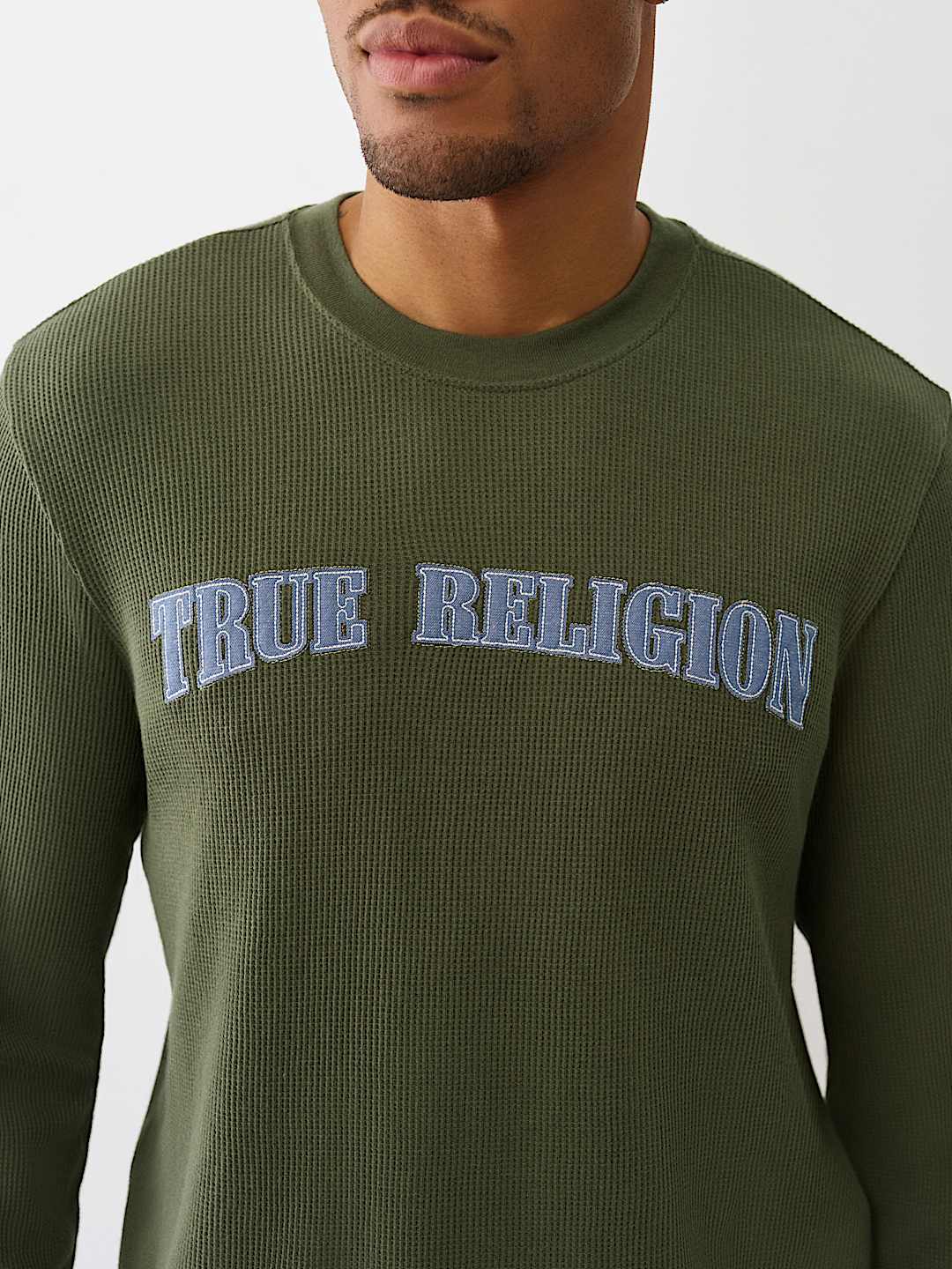 DENIM LOGO LONG SLEEVE THERMAL TEE, image 1