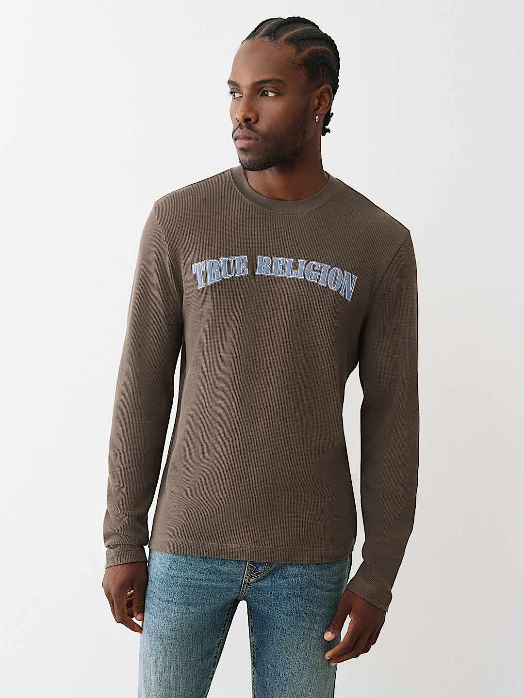 DENIM LOGO LONG SLEEVE THERMAL TEE, image 1