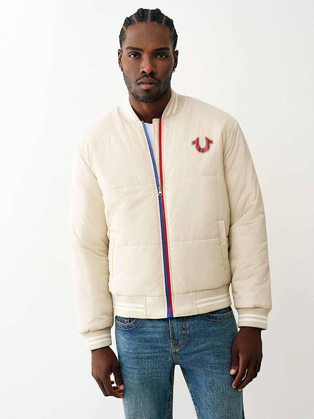 TWO-TONE ZIP PUFFER JACKET , image 1