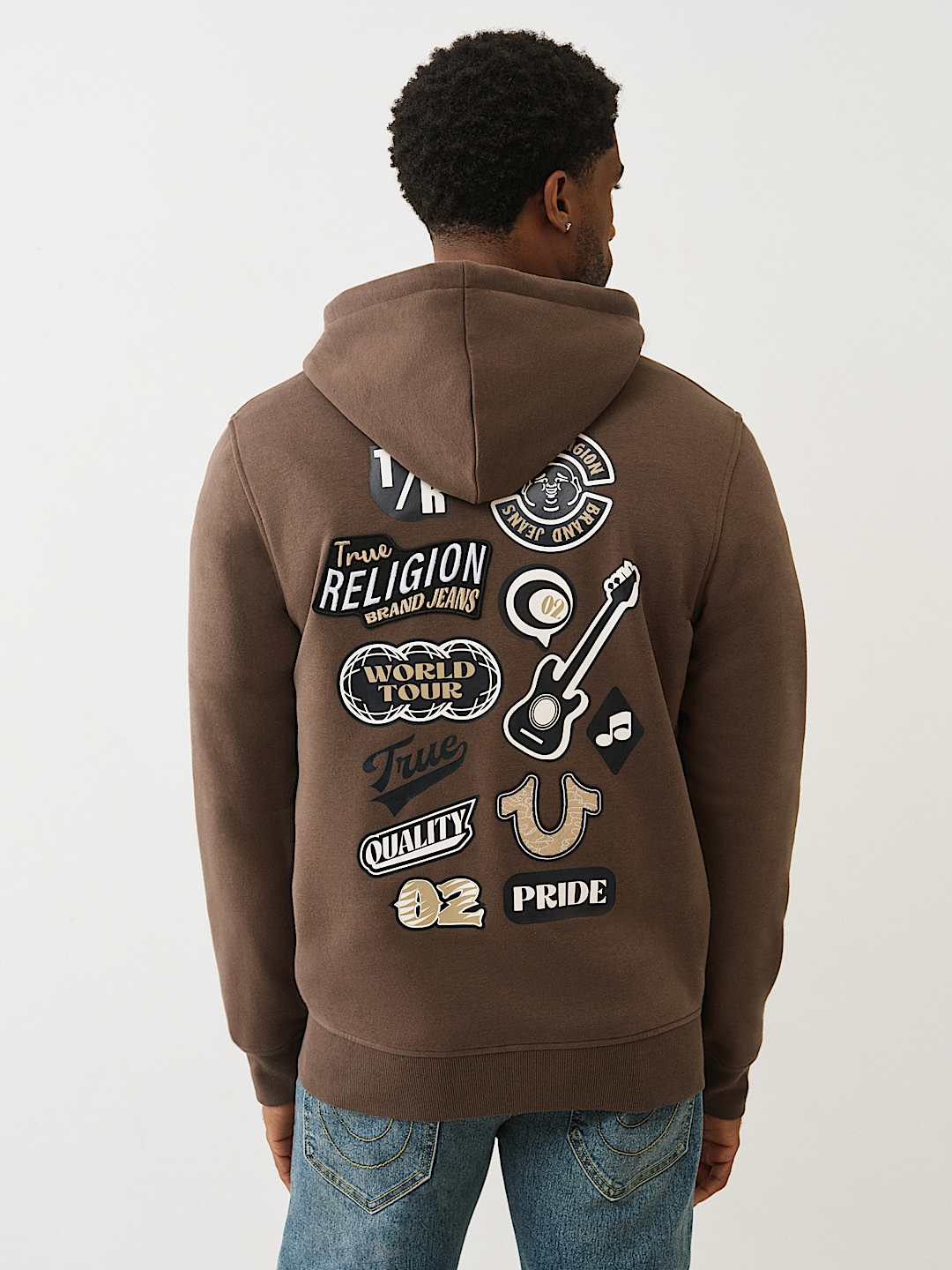 EMBROIDERED PATCH HORSESHOE ZIP HOODIE