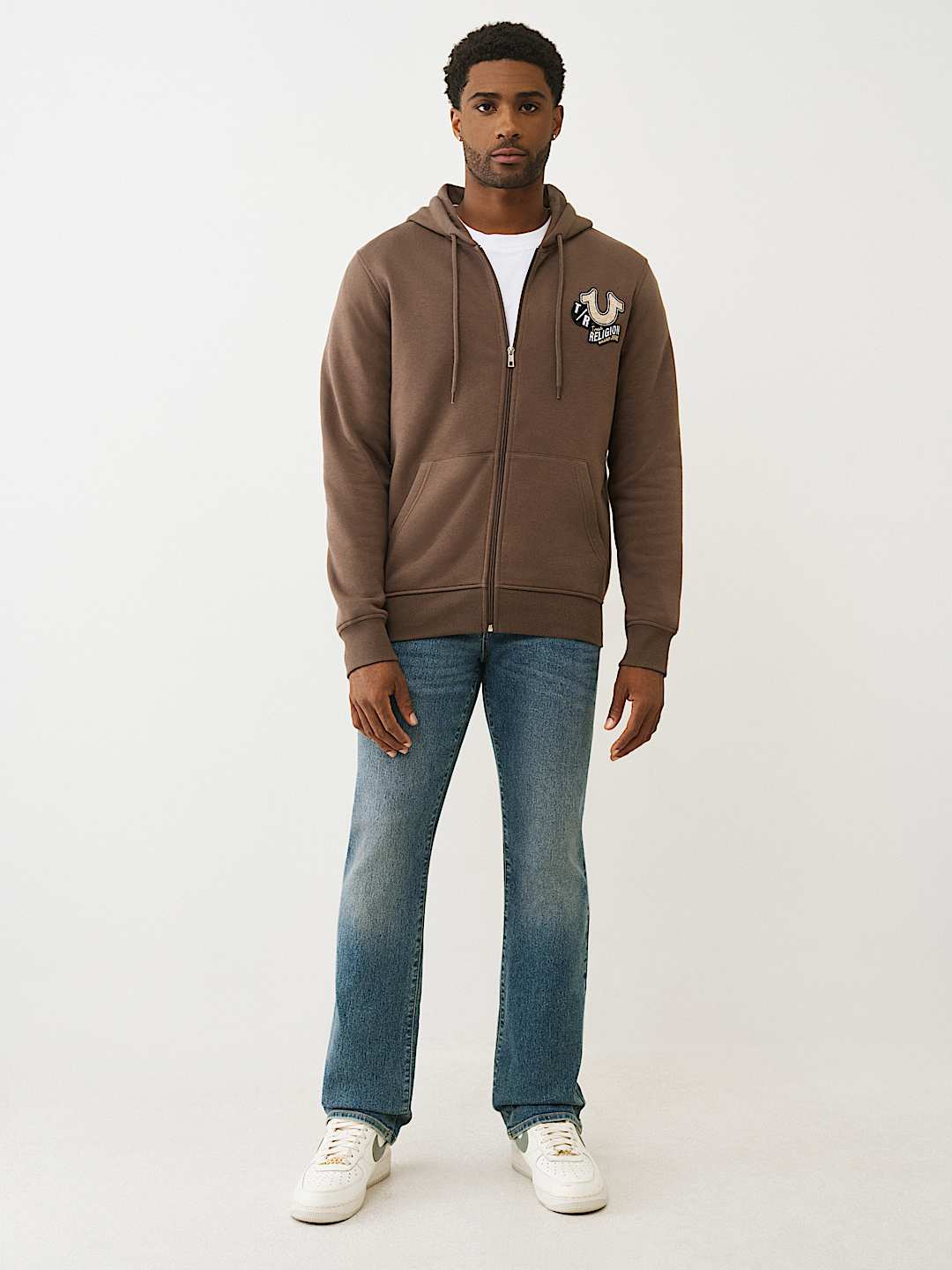 EMBROIDERED PATCH HORSESHOE ZIP HOODIE