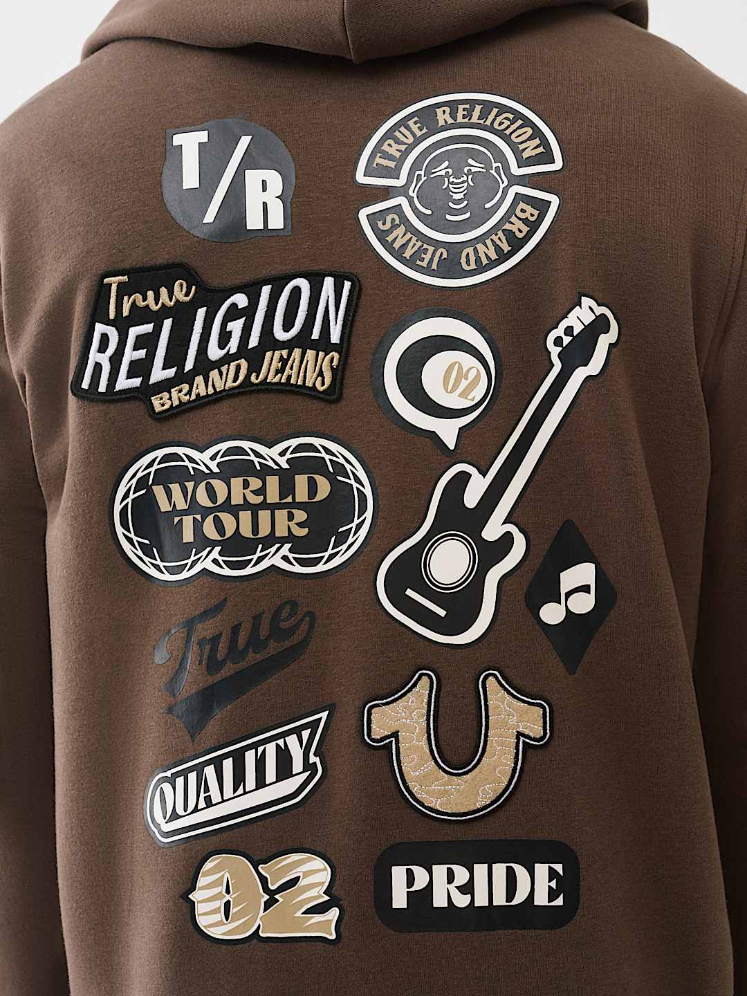 EMBROIDERED PATCH HORSESHOE ZIP HOODIE
