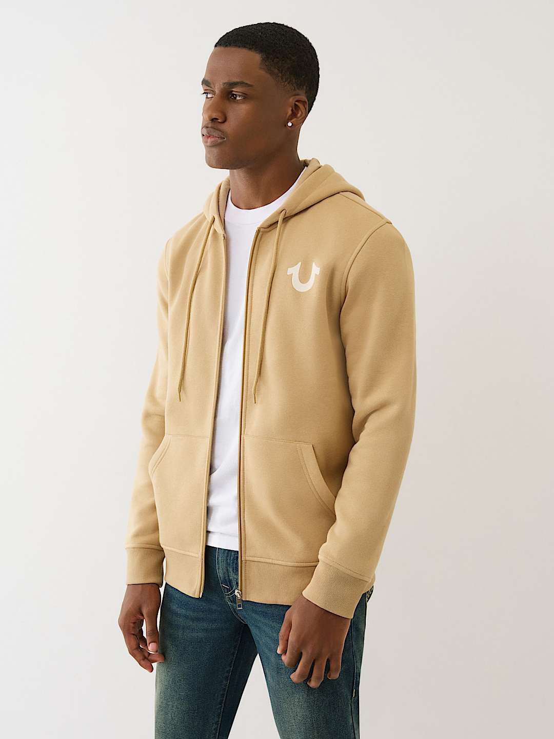 FLOCKED HORSESHOE ZIP HOODIE, image 3