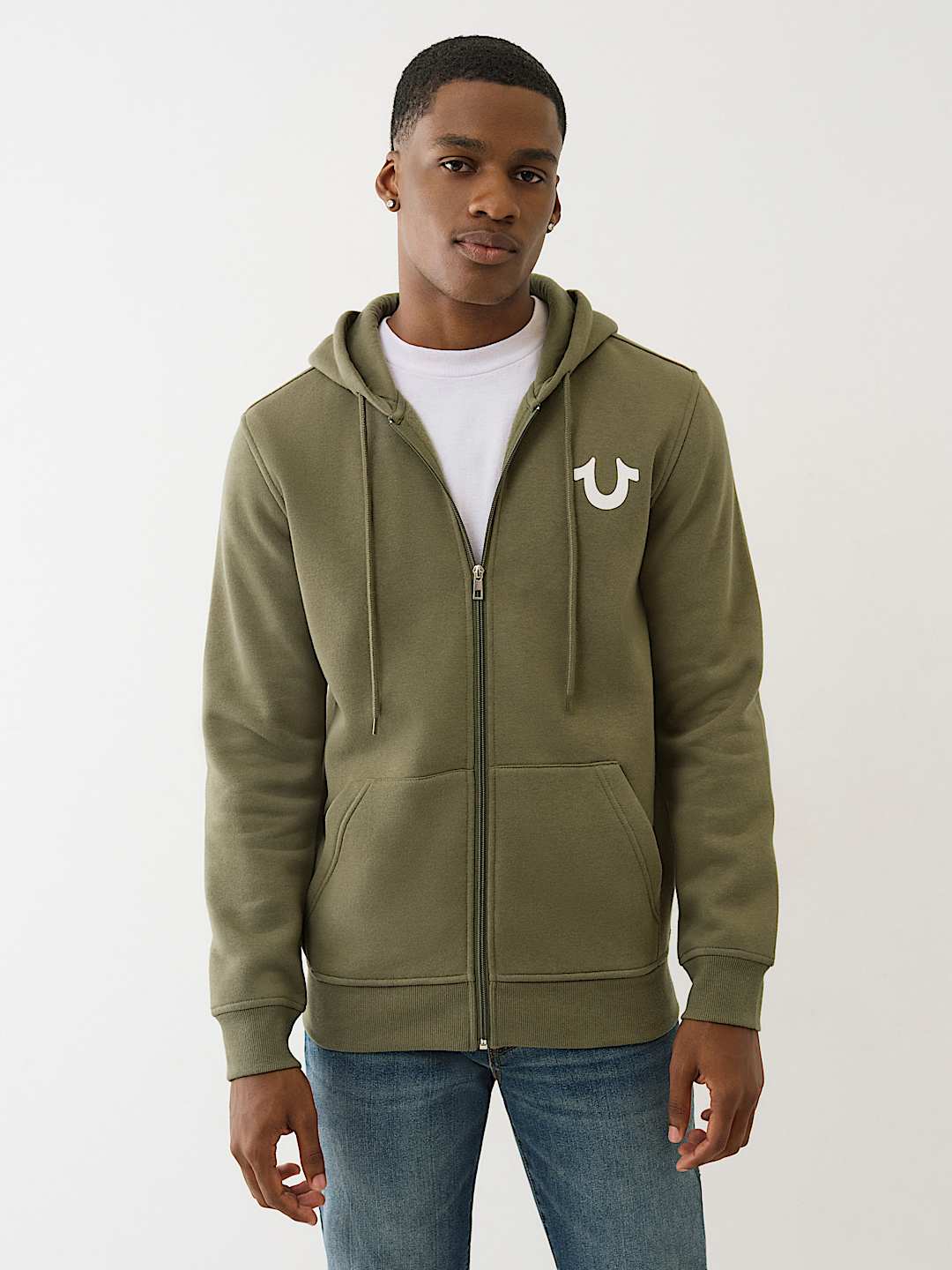 FLOCKED HORSESHOE ZIP HOODIE, image 2