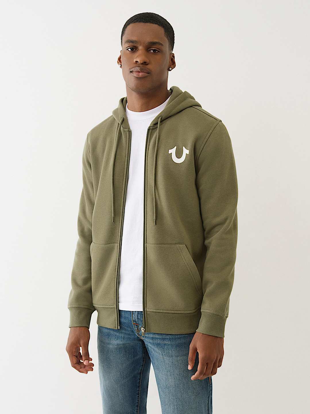 FLOCKED HORSESHOE ZIP HOODIE, image 3