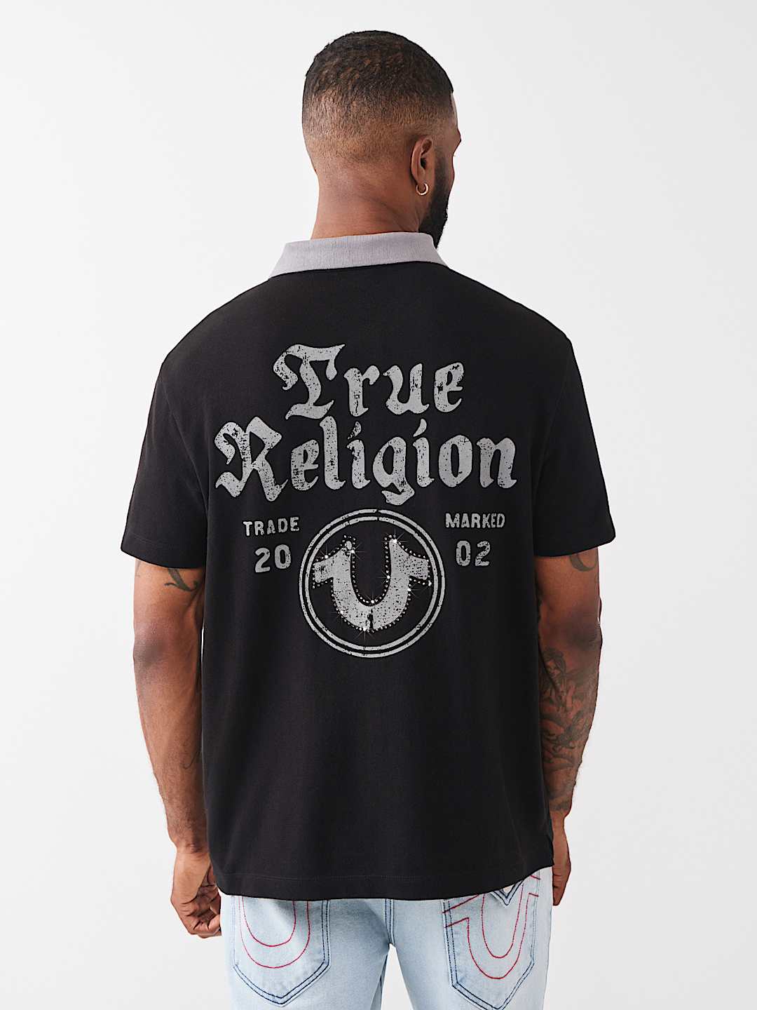 CONTRAST COLLAR LOGO POLO SHIRT