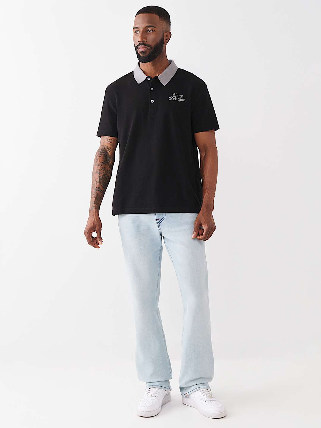 CONTRAST COLLAR LOGO POLO SHIRT
