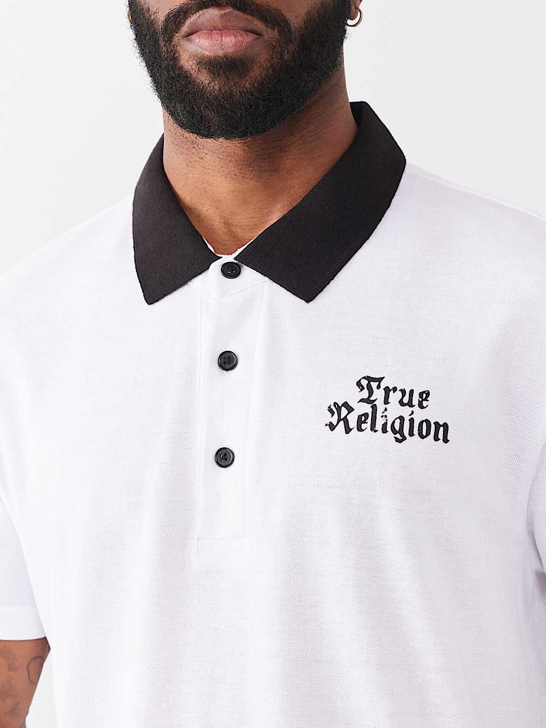 CONTRAST COLLAR LOGO POLO SHIRT