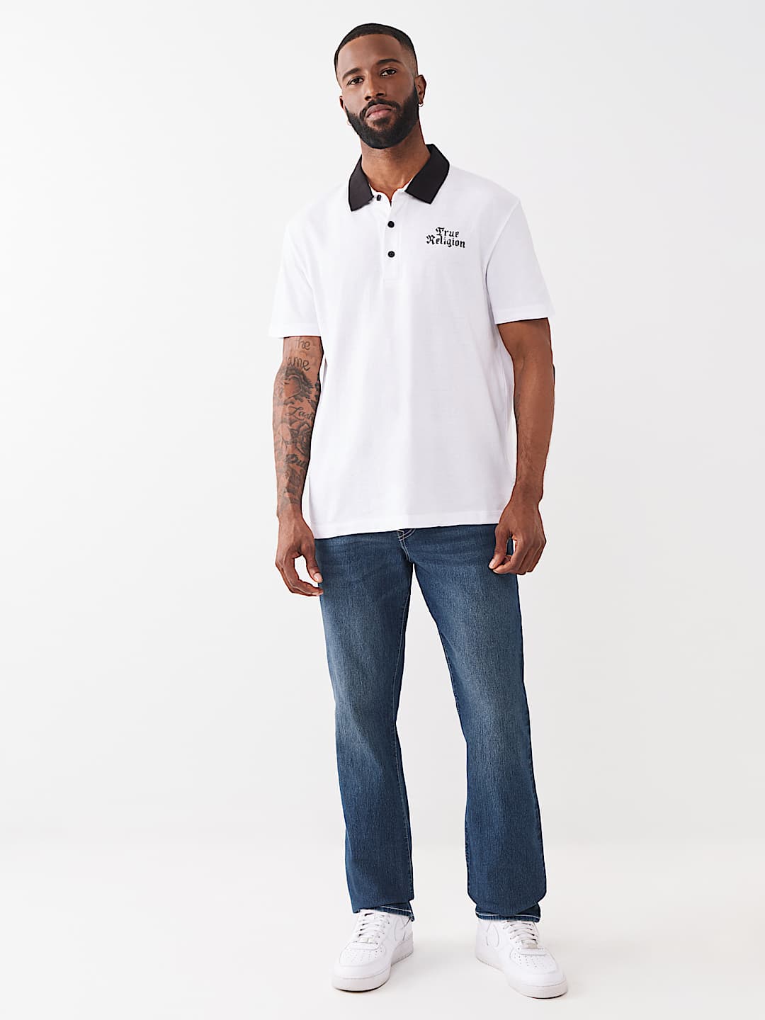 CONTRAST COLLAR LOGO POLO SHIRT