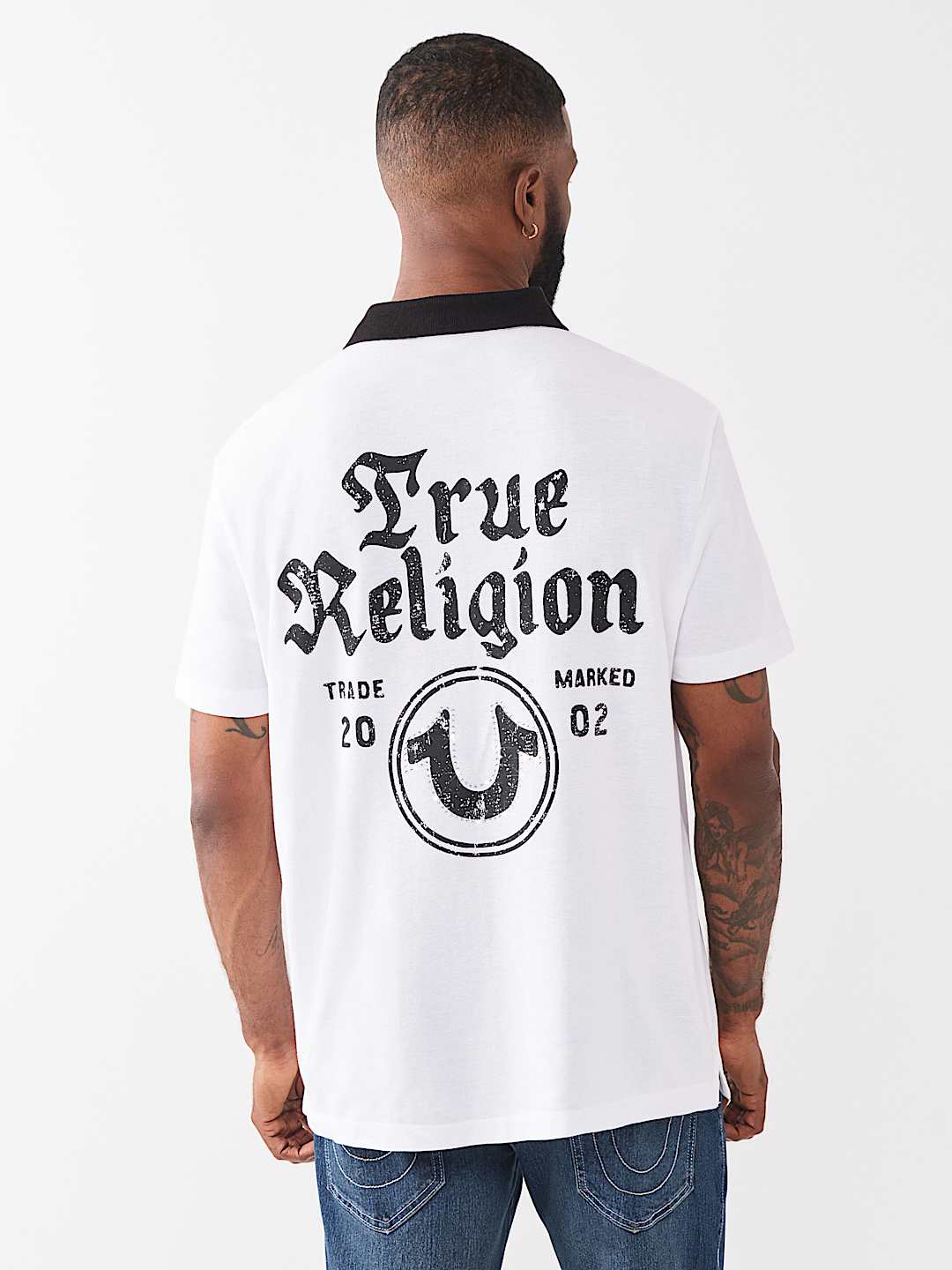 CONTRAST COLLAR LOGO POLO SHIRT
