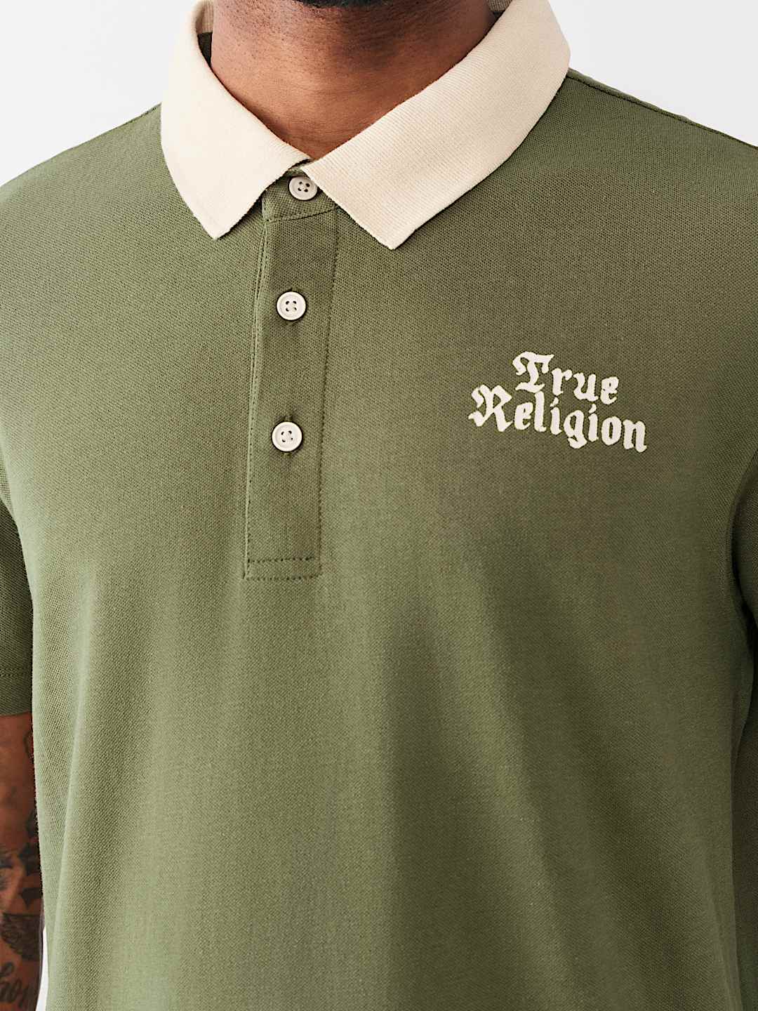 CONTRAST COLLAR LOGO POLO SHIRT