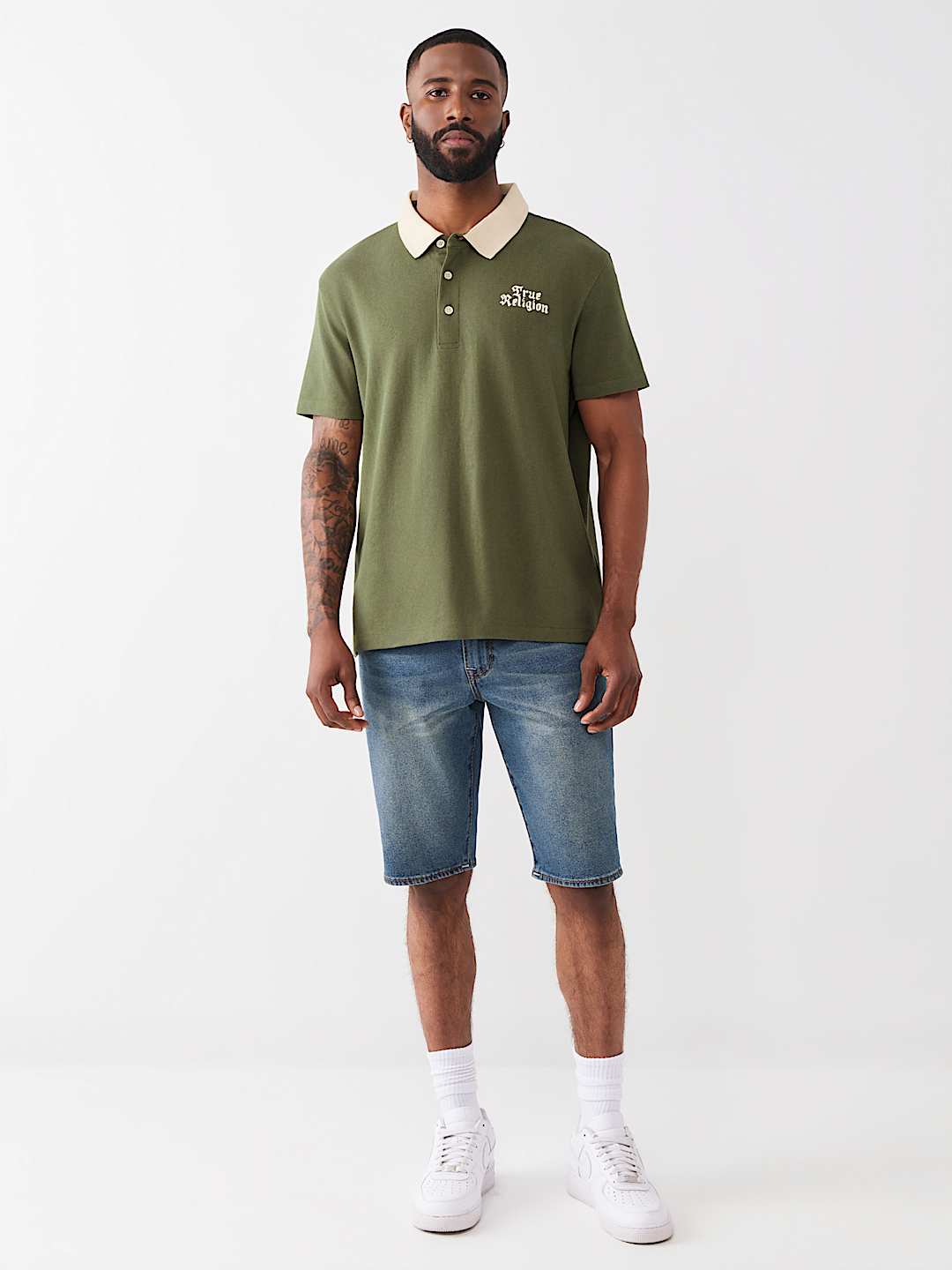 CONTRAST COLLAR LOGO POLO SHIRT