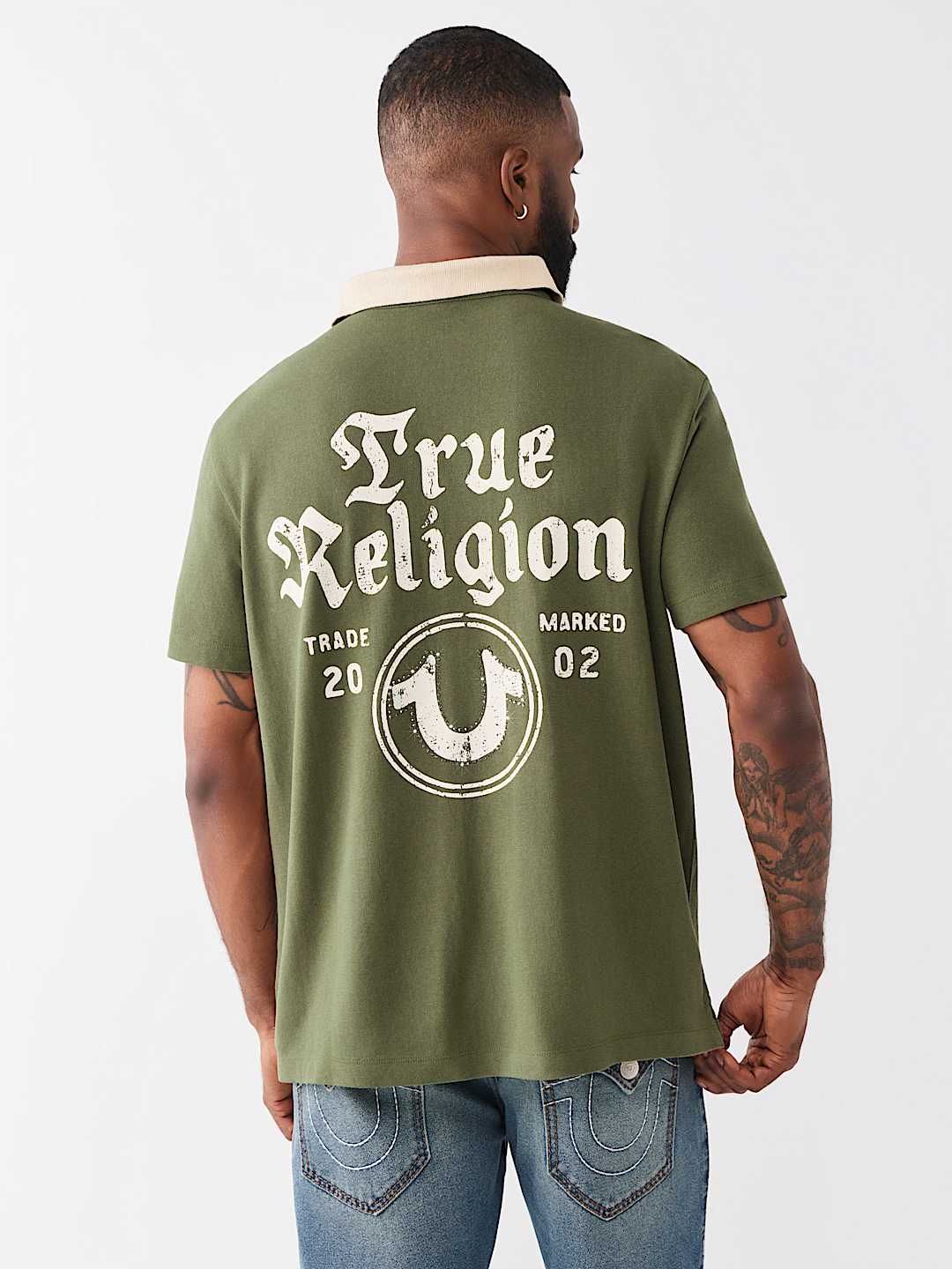 CONTRAST COLLAR LOGO POLO SHIRT