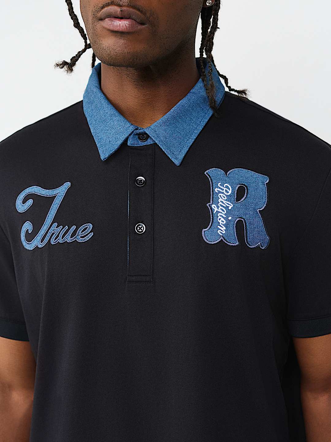 DENIM JERSEY POLO, image 2