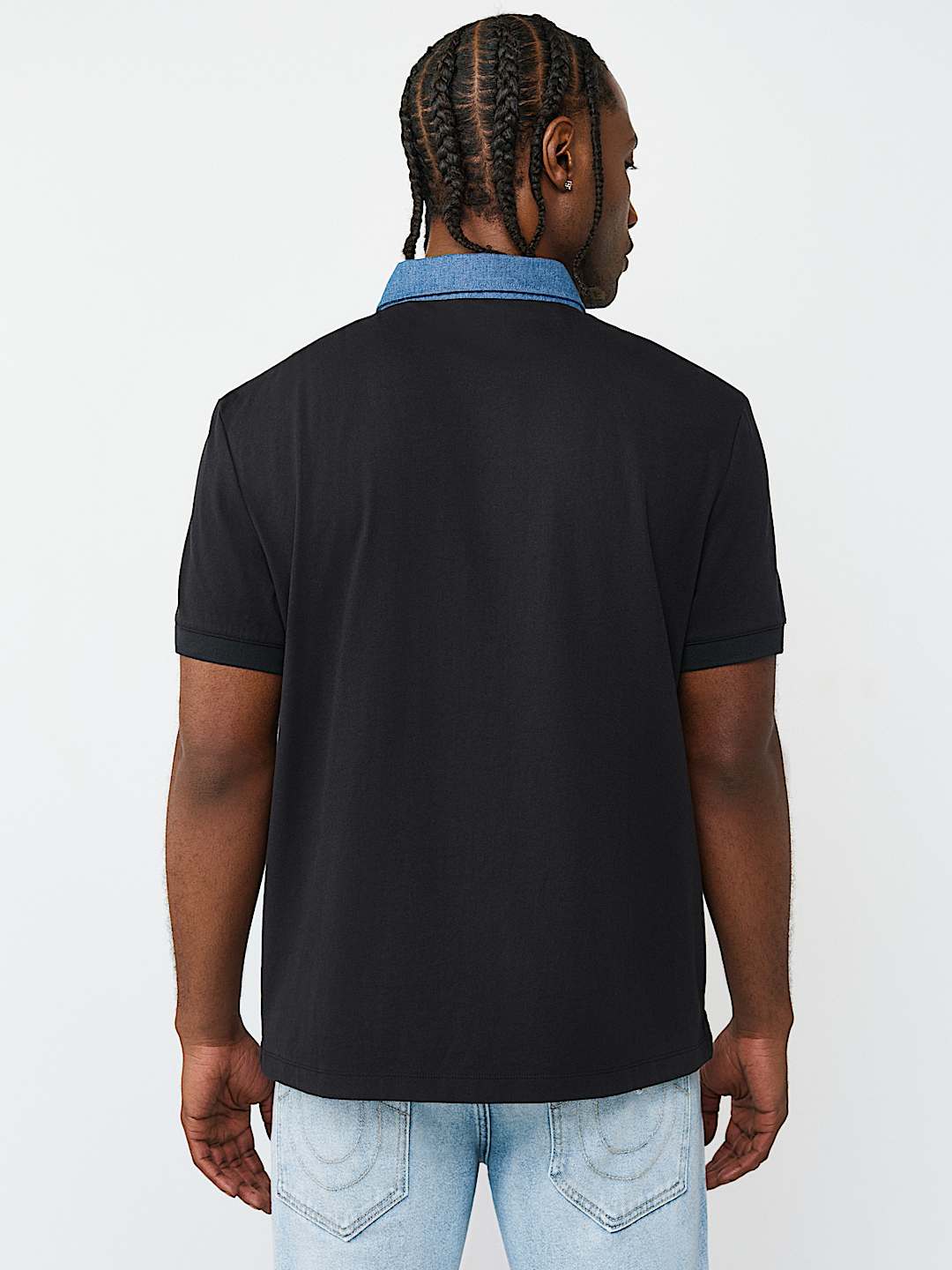 DENIM JERSEY POLO, image 4