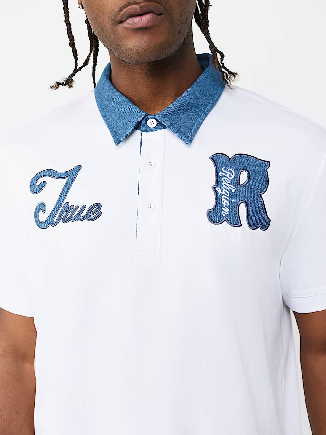 DENIM JERSEY POLO, image 2