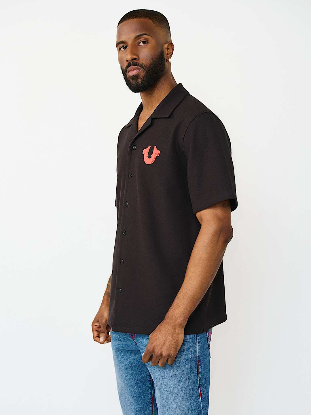 CONTRAST HONEYCOMB PIQU&Eacute; SHIRT, image 3