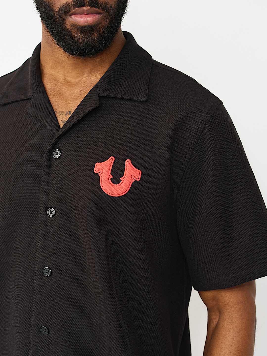 CONTRAST HONEYCOMB PIQU&Eacute; SHIRT, image 4