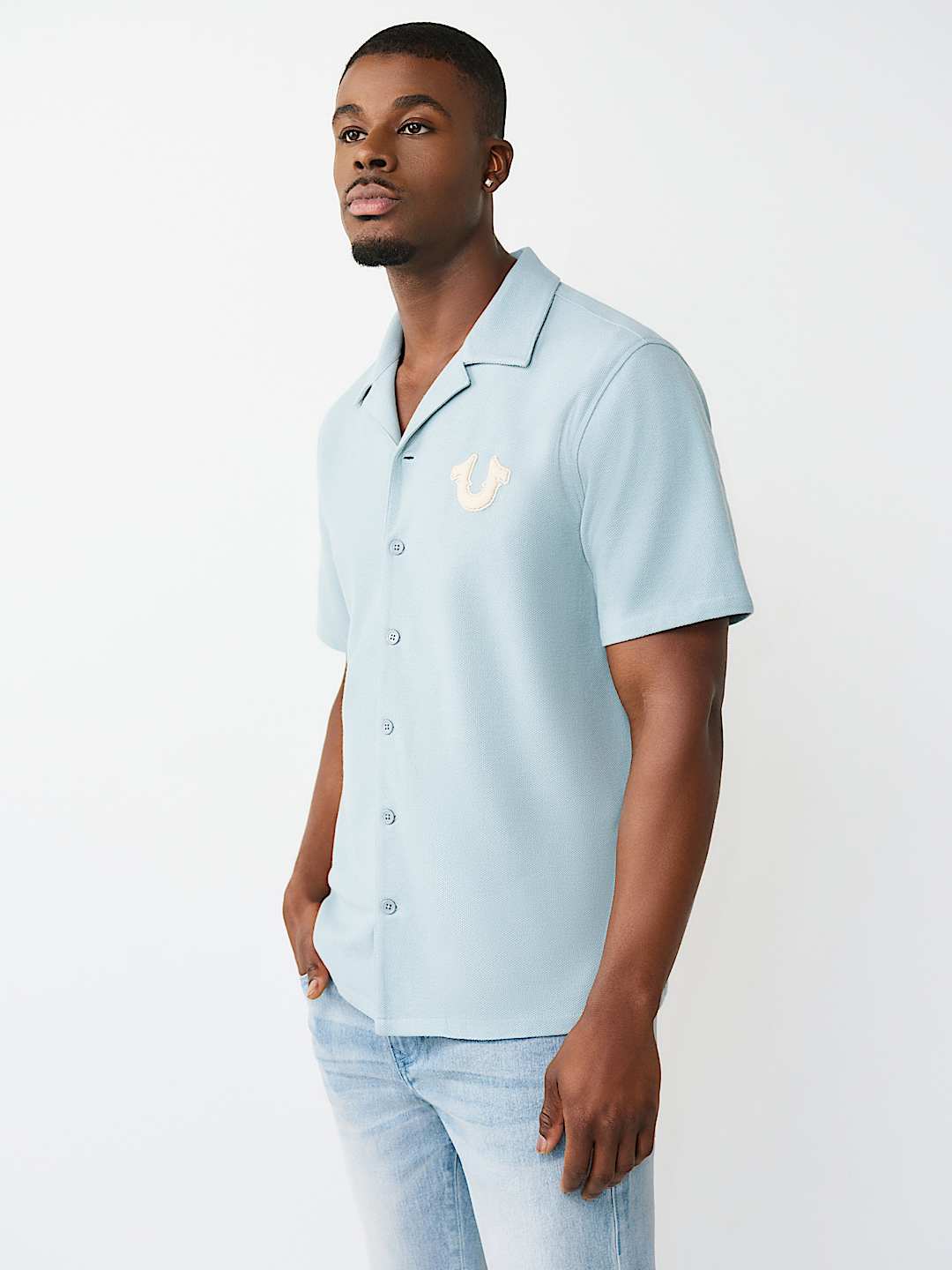 CONTRAST HONEYCOMB PIQU&Eacute; SHIRT, image 3