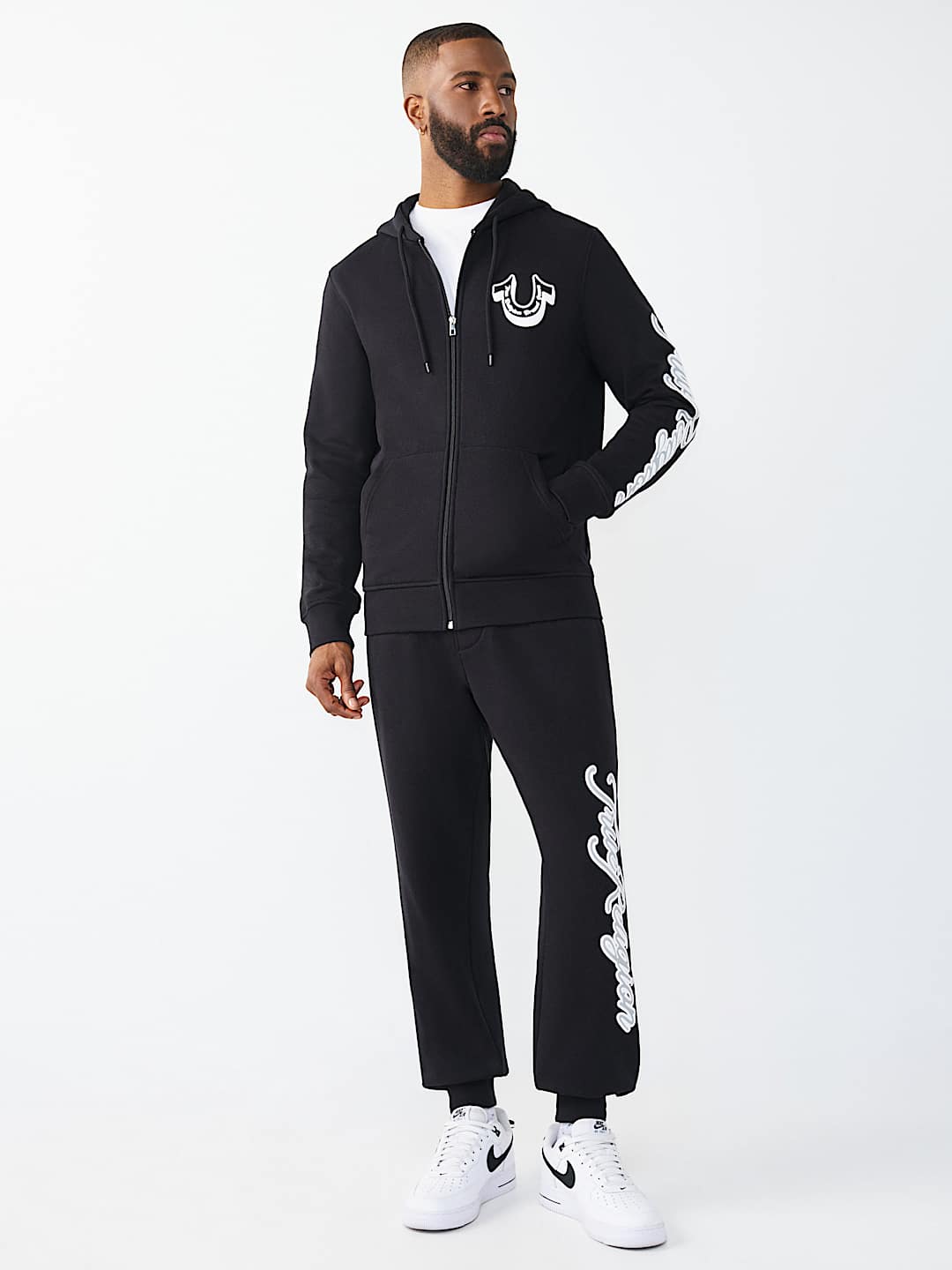 DIAGONAL LOGO ZIP HOODIE, image 5