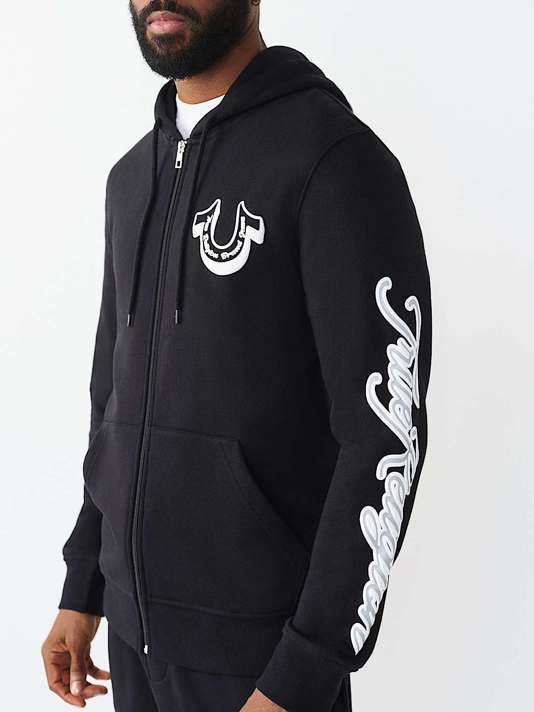 DIAGONAL LOGO ZIP HOODIE, image 1