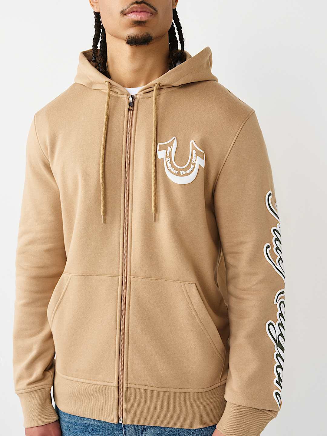 DIAGONAL LOGO ZIP HOODIE, image 4