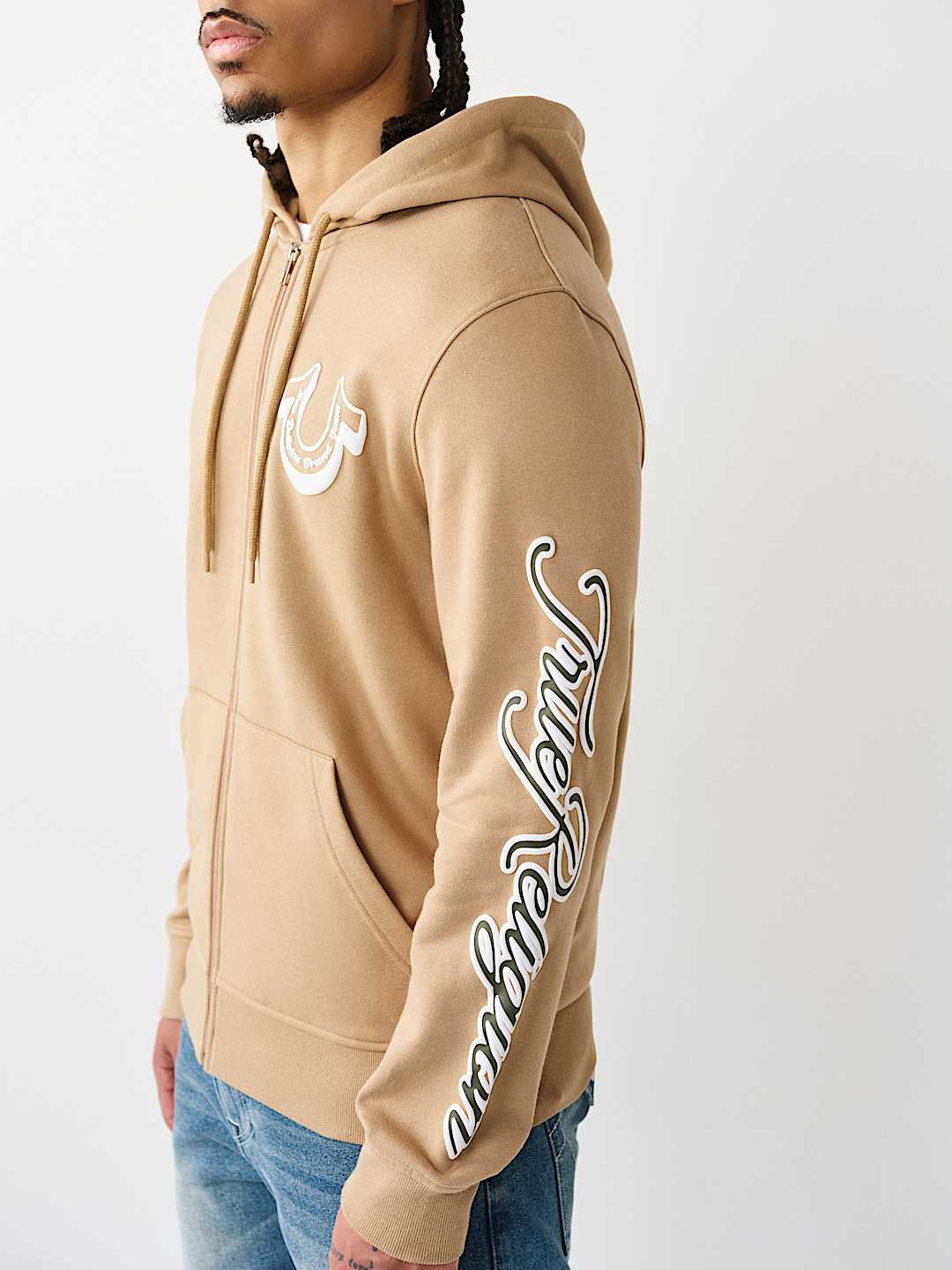 DIAGONAL LOGO ZIP HOODIE, image 5