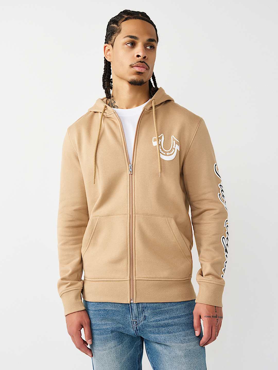 DIAGONAL LOGO ZIP HOODIE, image 1