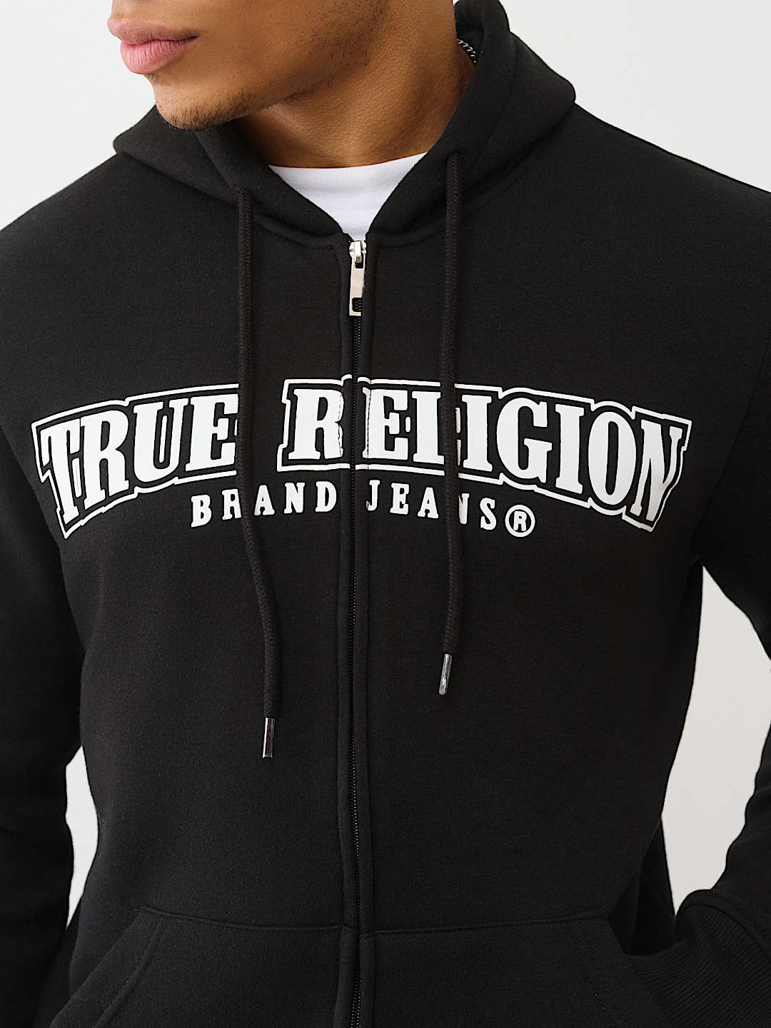 GLOSSY ARCHED LOGO ZIP HOODIE, image 4