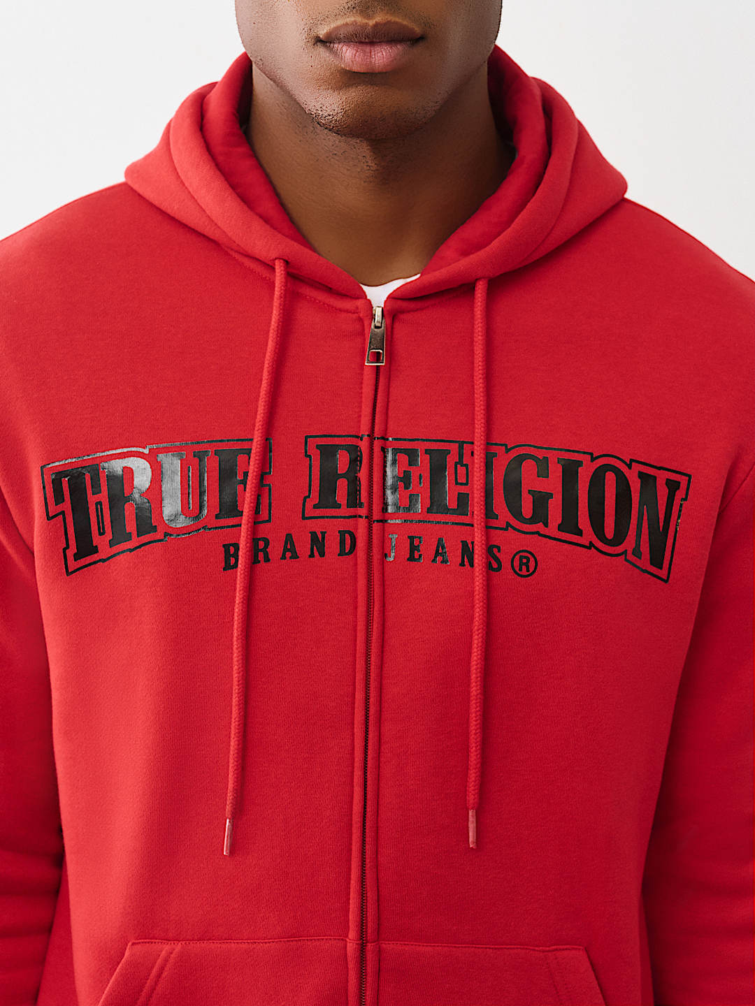 GLOSSY ARCHED LOGO ZIP HOODIE, image 2