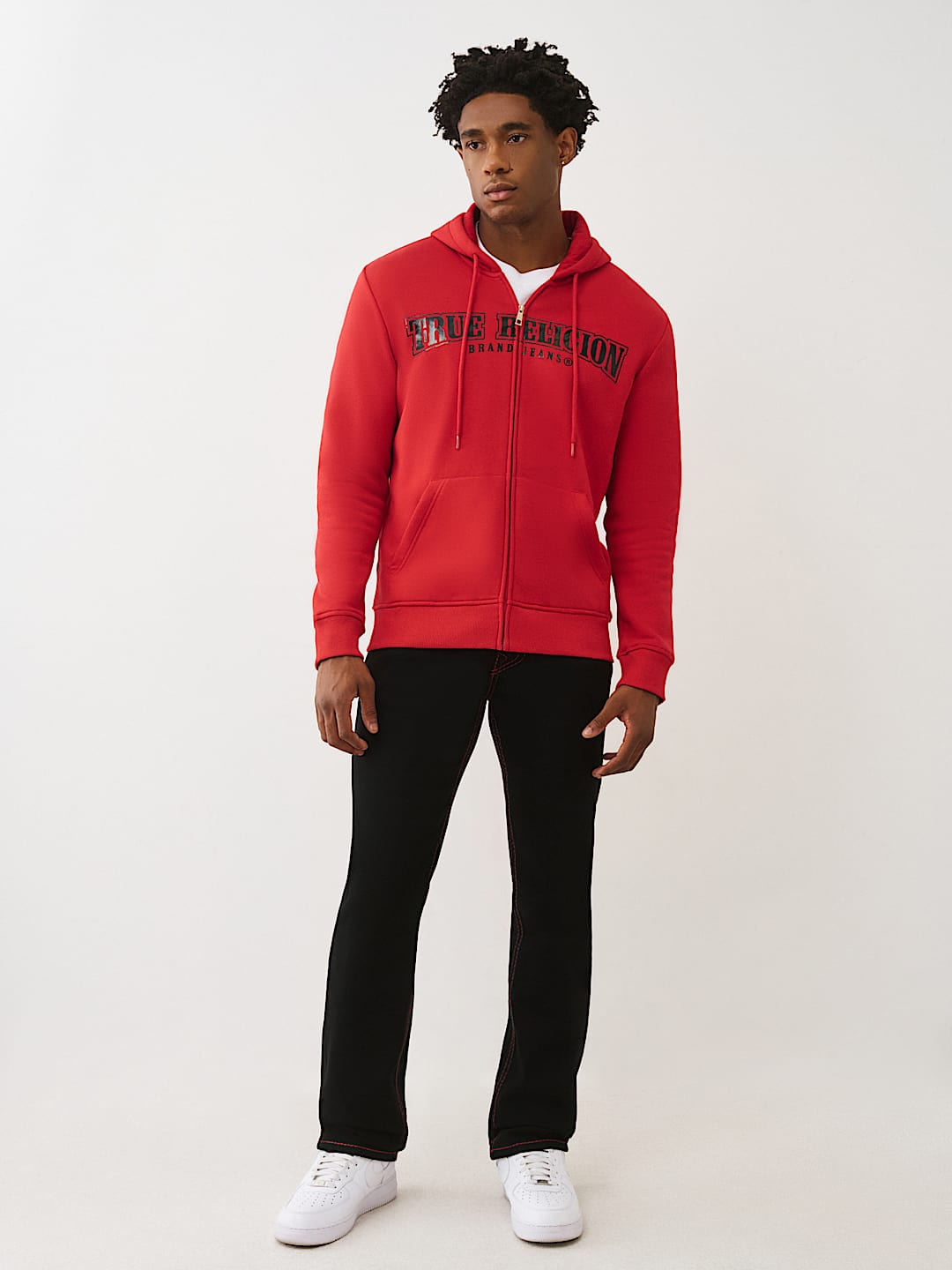 GLOSSY ARCHED LOGO ZIP HOODIE, image 6