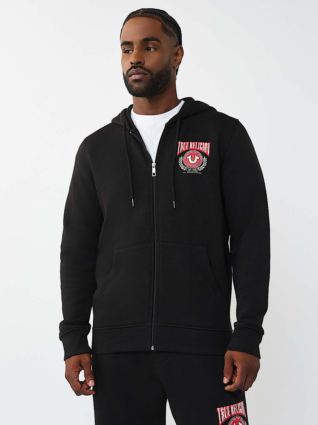 SUDADERA CON CAPUCHA Y CIERRE CON HERRADURA COLLEGE, image 2