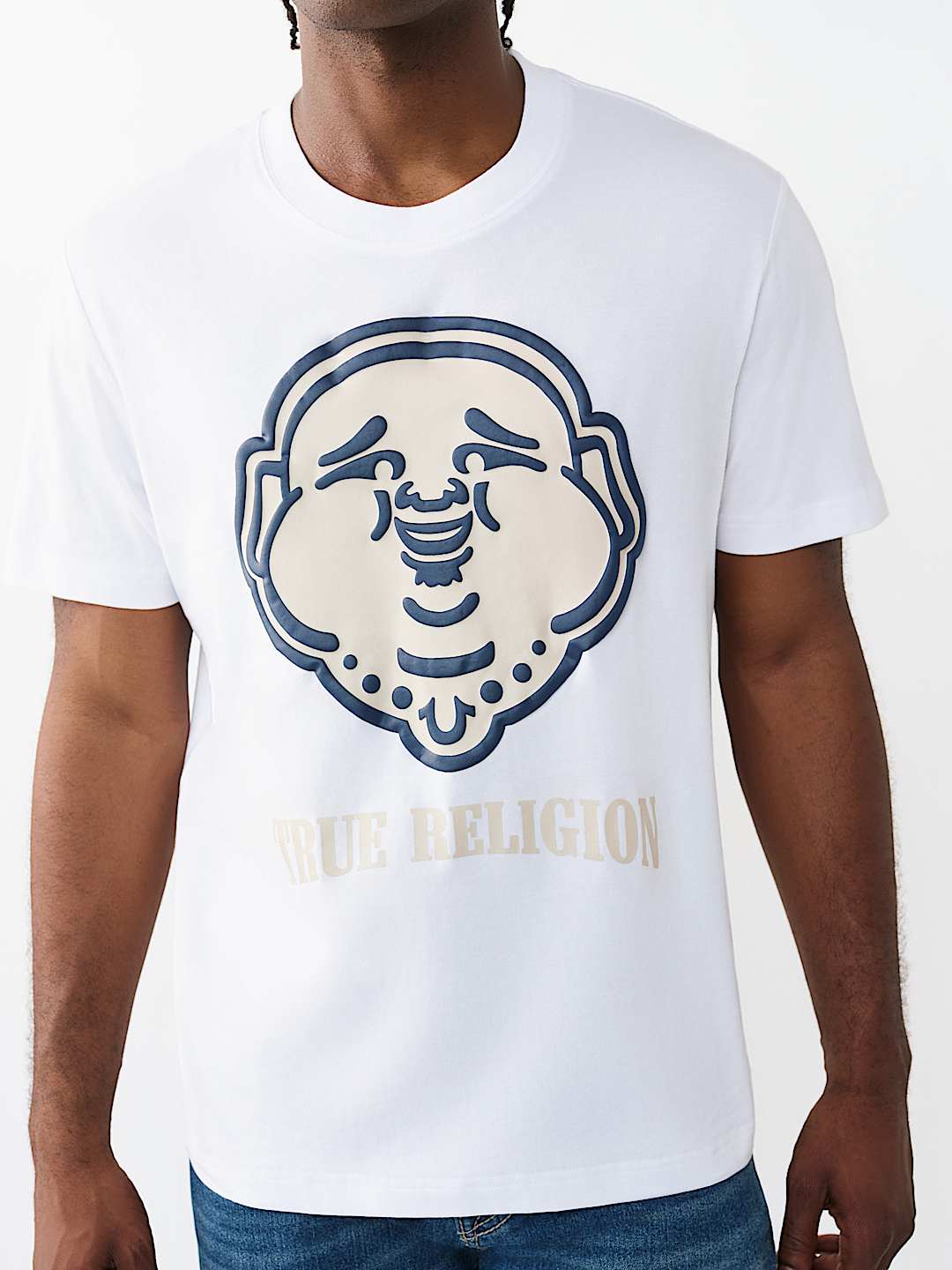 PUFF PRINT BUDDHA FACE TEE, image 1
